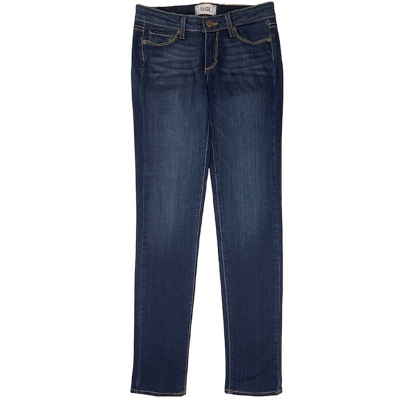 Paige Skyline Skinny Jeans Medium Distressed Dark Wash Size 25 - Picture 10 of 16
